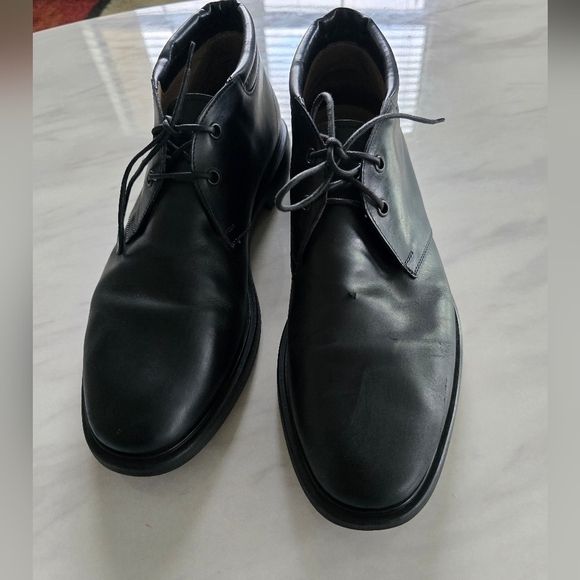 SALVATORE FERRAGAMO Ankle Boots 9D Mens Chukka Black Leather Laceup Luxury - Picture 4 of 16